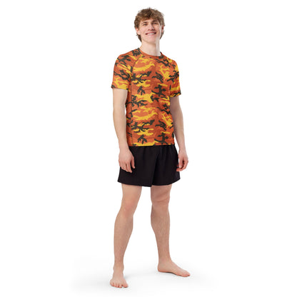 American M81 Savage Orange Hunting CAMO Mens Short-Sleeve Rash Guard