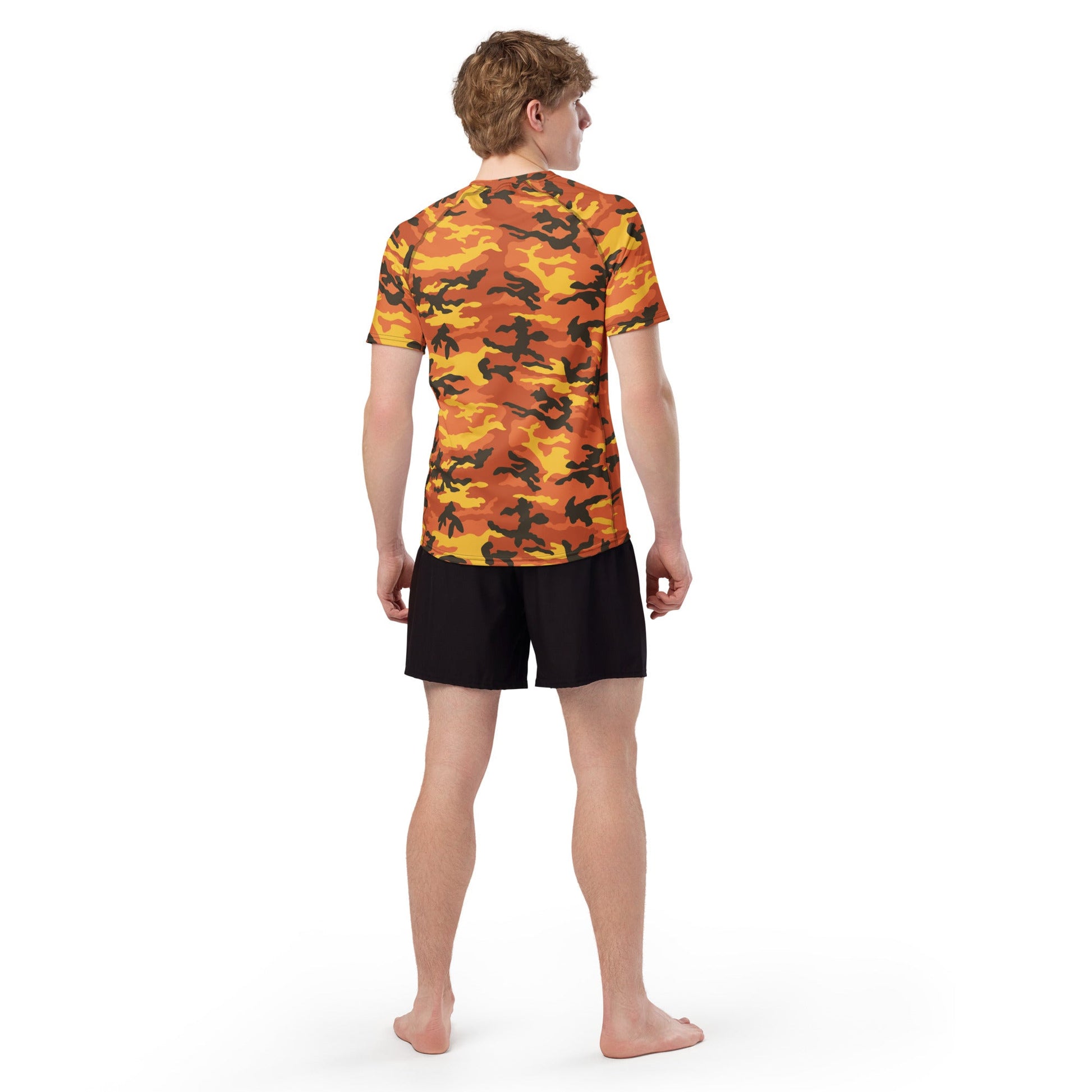 American M81 Savage Orange Hunting CAMO Mens Short-Sleeve Rash Guard
