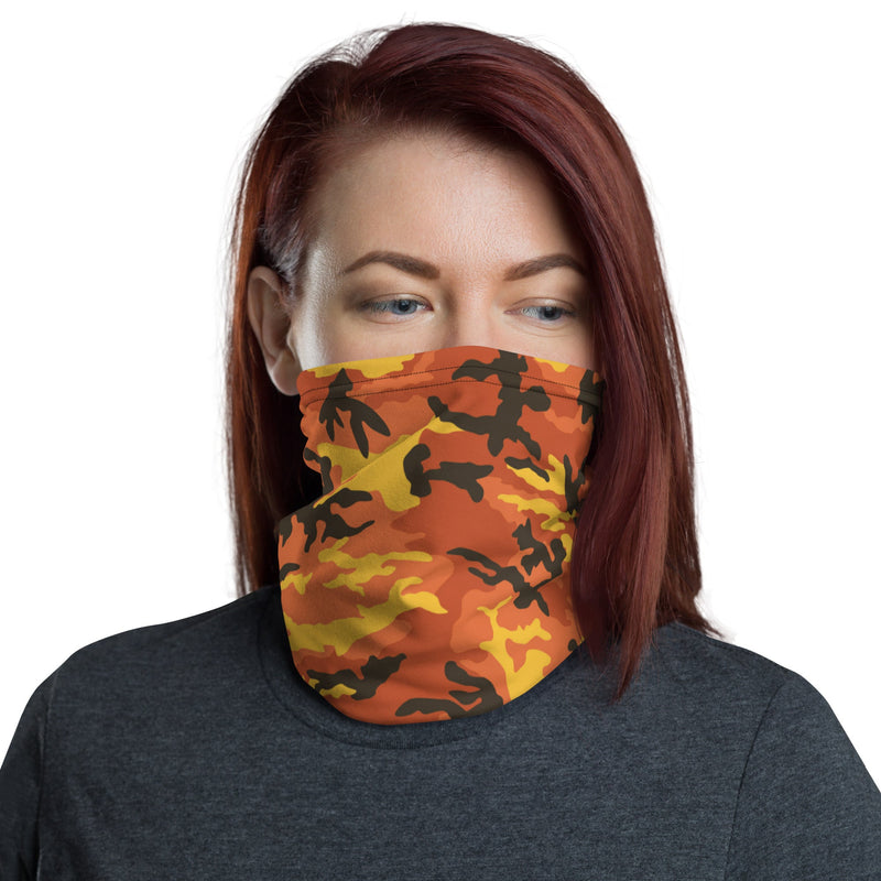 Classic M81 Savage Orange Hunting CAMO Neck Gaiter - Head