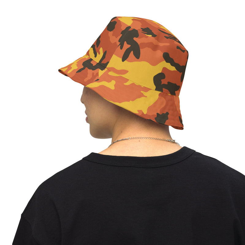 Classic M81 Savage Orange Hunting CAMO Reversible Bucket Hat - Head