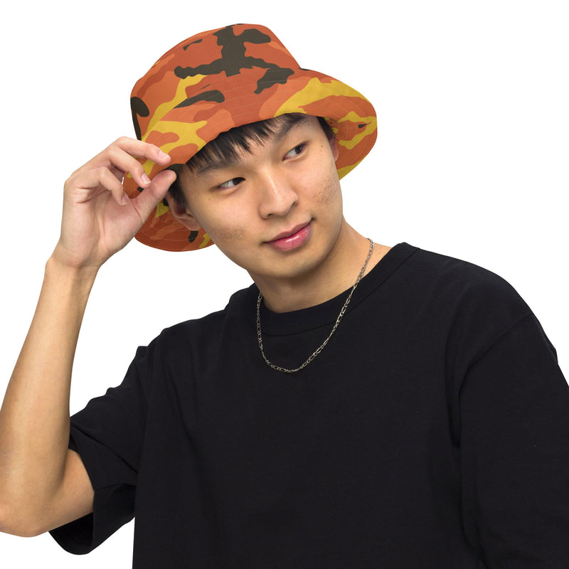Classic M81 Savage Orange Hunting CAMO Reversible Bucket Hat - Head