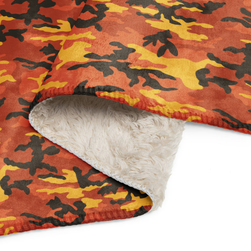 American M81 Savage Orange Hunting CAMO Sherpa Blanket