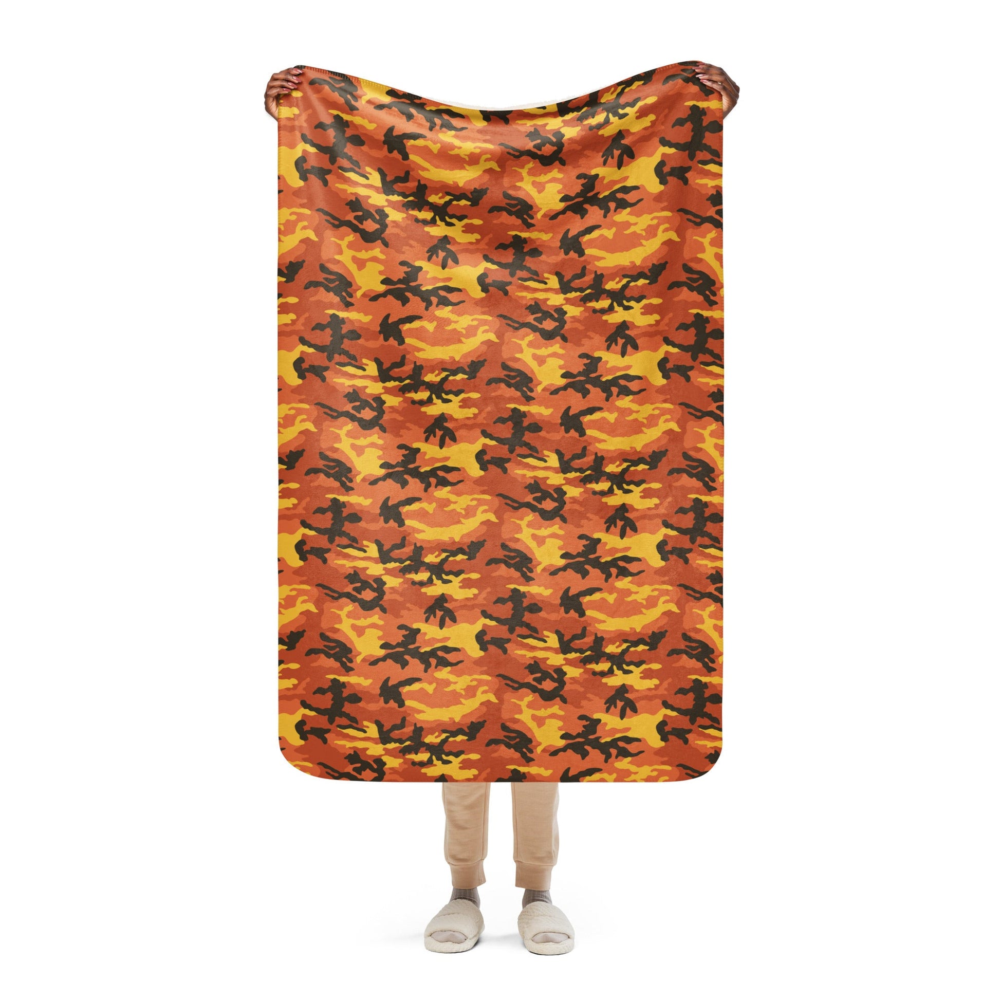 American M81 Savage Orange Hunting CAMO Sherpa blanket - 37″×57″ - Blankets