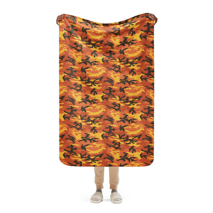 American M81 Savage Orange Hunting CAMO Sherpa blanket - 37″×57″ - Blankets