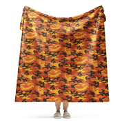 American M81 Savage Orange Hunting CAMO Sherpa Blanket - 60″×80″