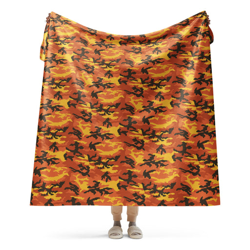 American M81 Savage Orange Hunting CAMO Sherpa Blanket - 60″×80″
