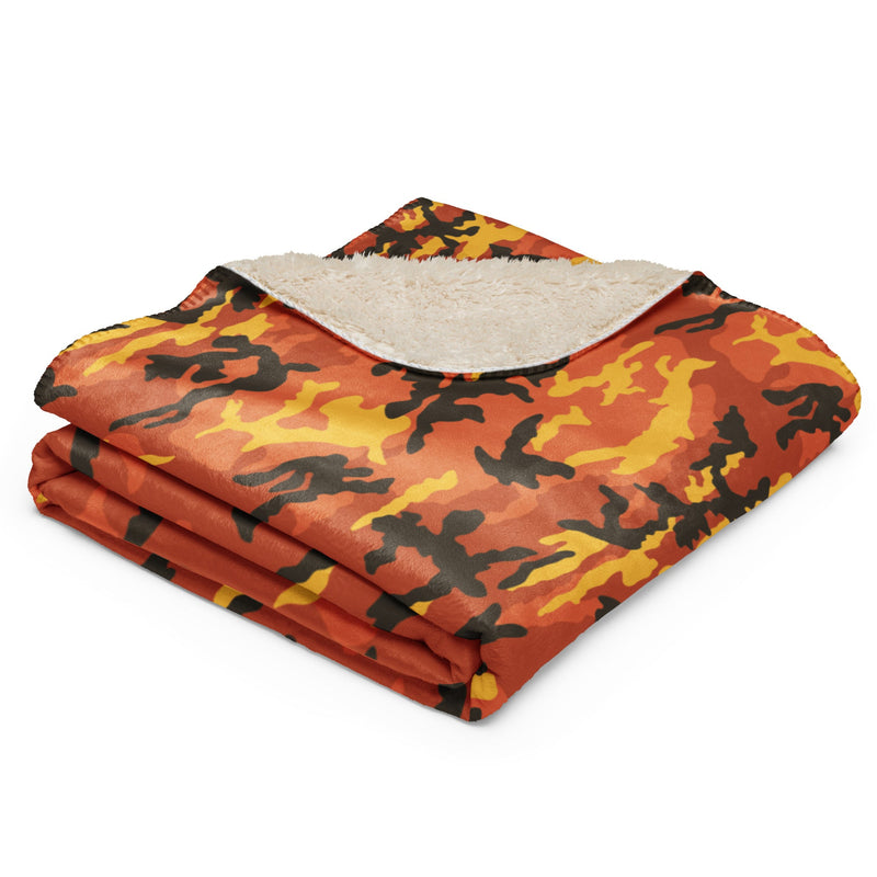 American M81 Savage Orange Hunting CAMO Sherpa Blanket