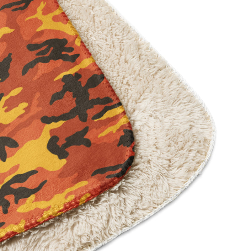 American M81 Savage Orange Hunting CAMO Sherpa Blanket