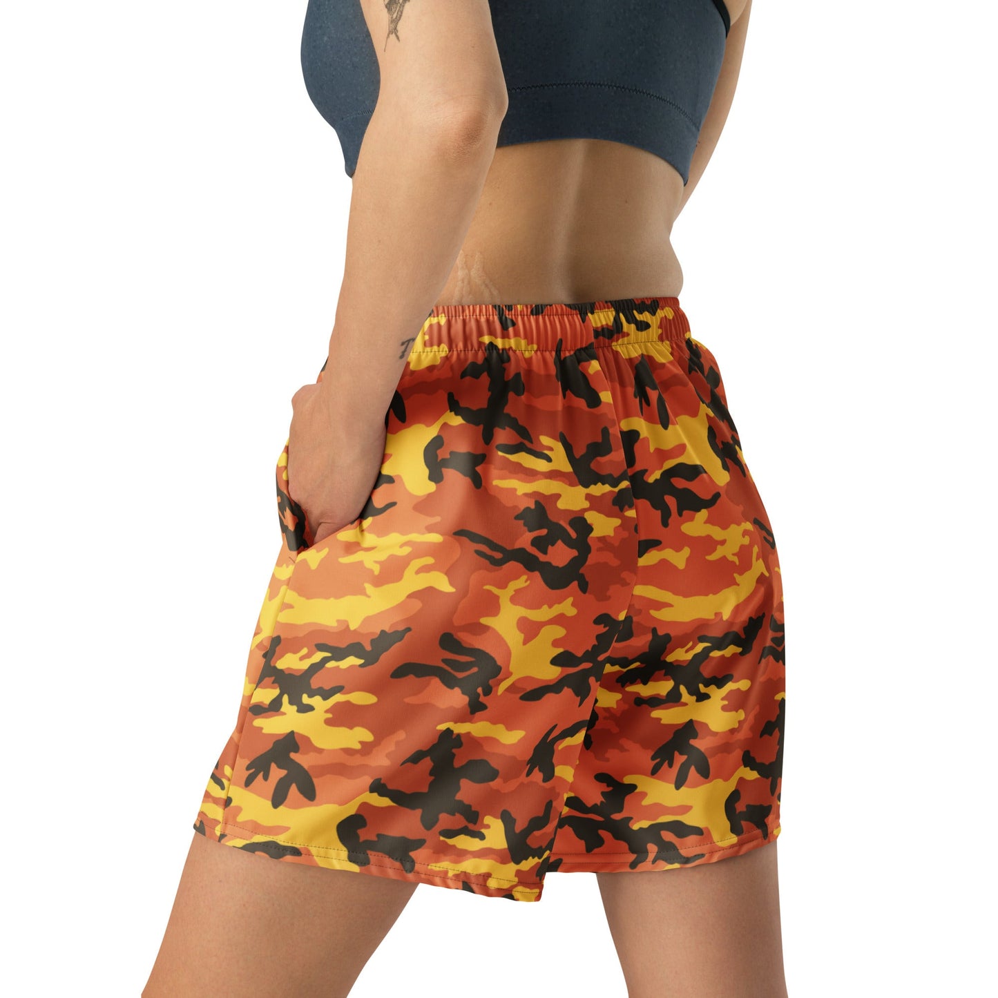 American M81 Savage Orange Hunting CAMO Unisex Athletic Long Shorts