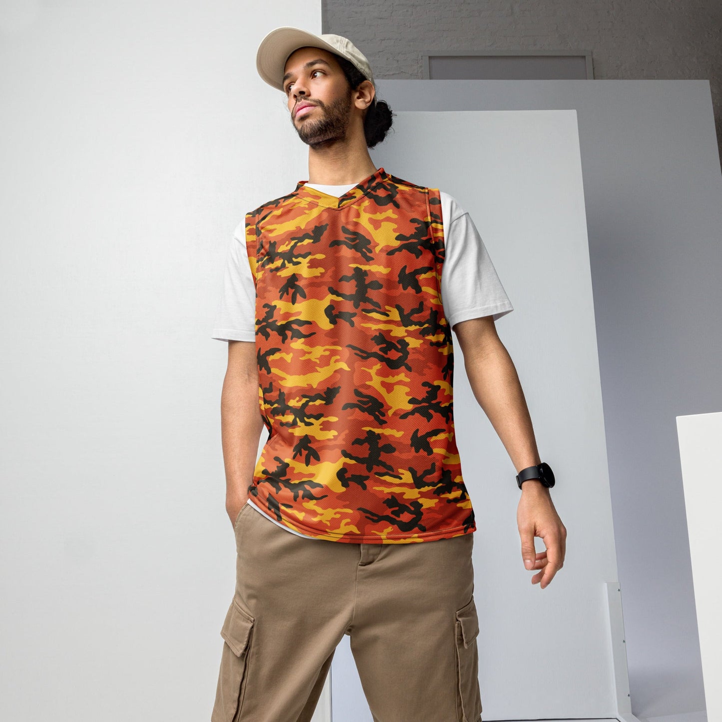 American M81 Savage Orange Hunting CAMO Unisex Basketball Jersey - 2XS
