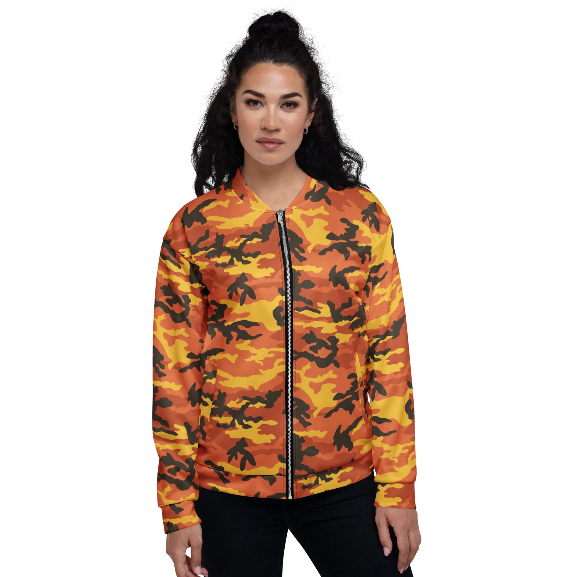 American M81 Savage Orange Hunting CAMO Unisex Bomber Jacket