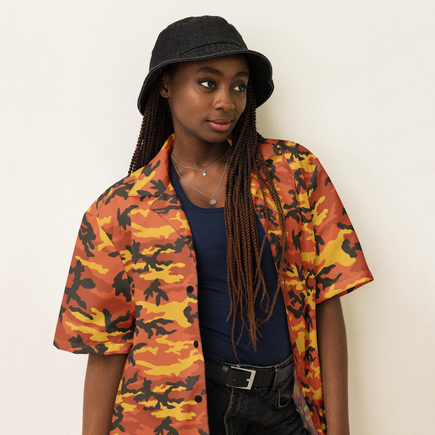 American M81 Savage Orange Hunting CAMO Unisex button shirt - Button Shirts