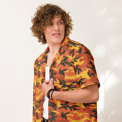 American M81 Savage Orange Hunting CAMO Unisex button shirt - Button Shirts