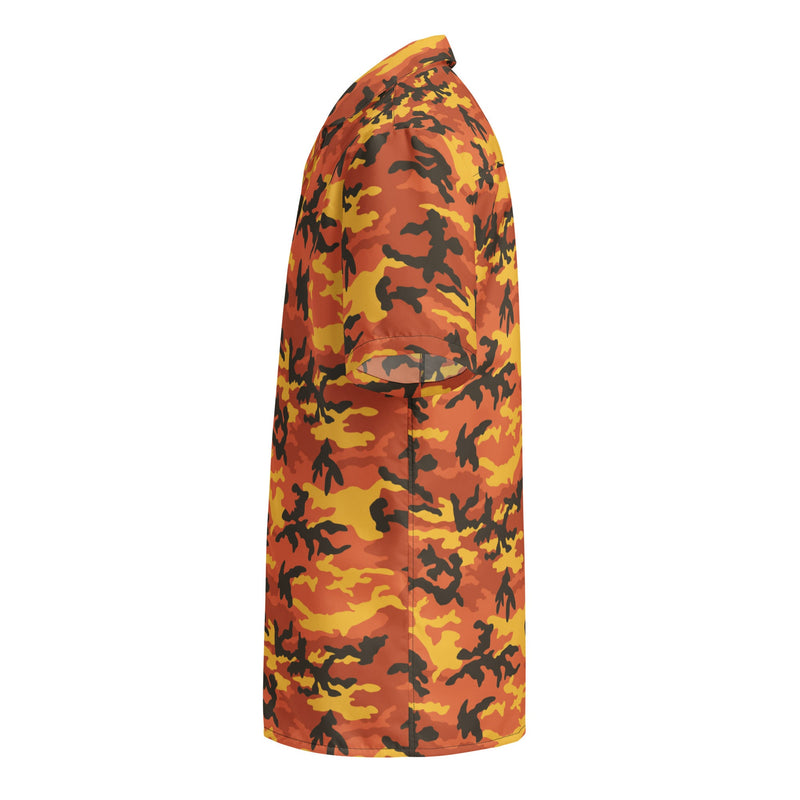American M81 Savage Orange Hunting CAMO Unisex Short-Sleeve Button Shirt