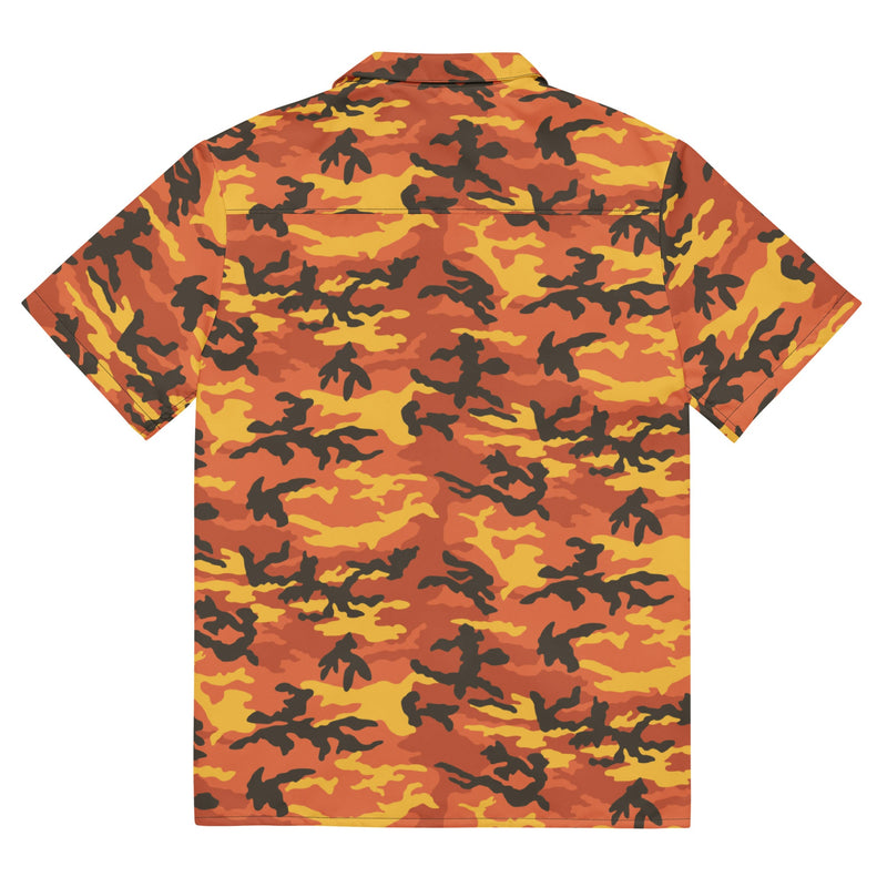 American M81 Savage Orange Hunting CAMO Unisex Short-Sleeve Button Shirt