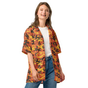 American M81 Savage Orange Hunting CAMO Unisex Short-Sleeve Button Shirt