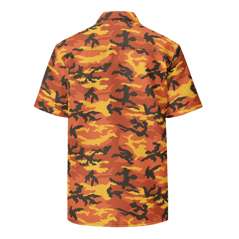 American M81 Savage Orange Hunting CAMO Unisex Short-Sleeve Button Shirt