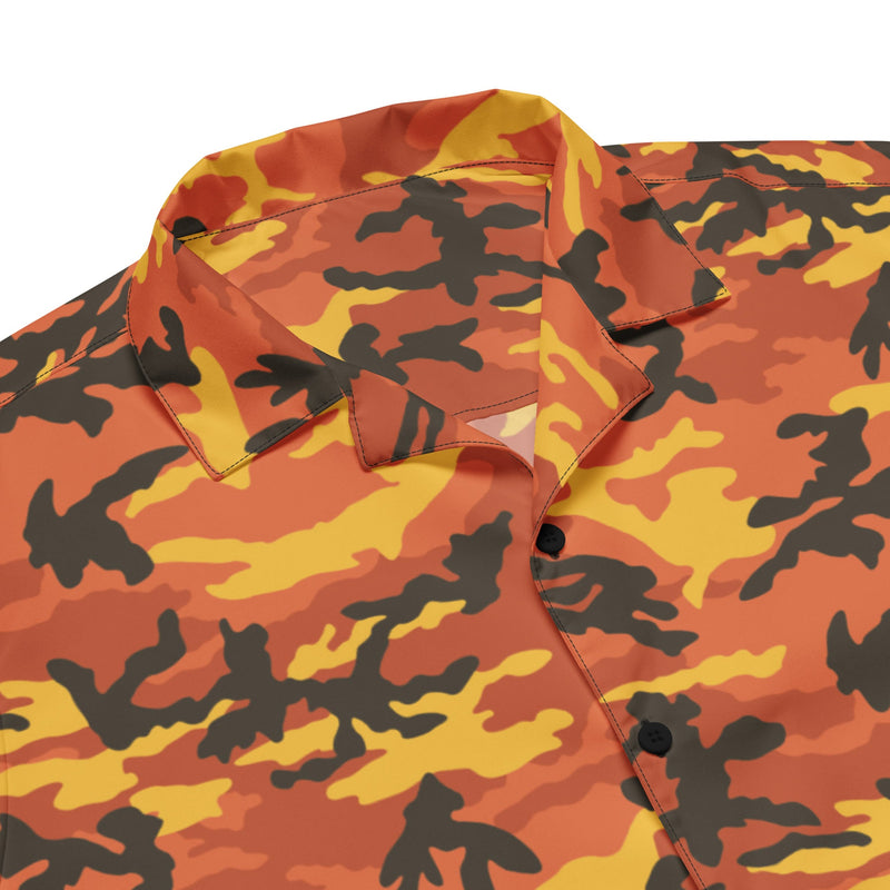 American M81 Savage Orange Hunting CAMO Unisex Short-Sleeve Button Shirt
