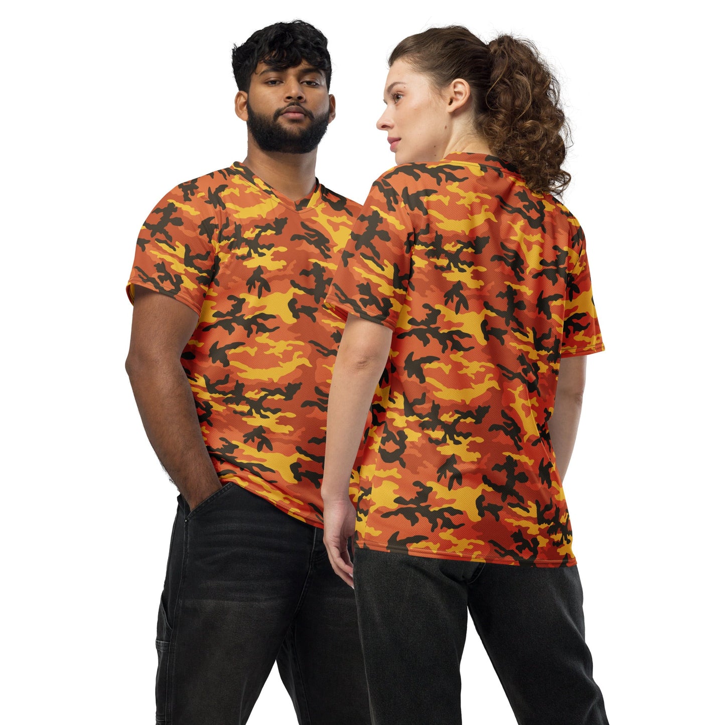 American M81 Savage Orange Hunting CAMO Unisex Sports Jersey - 2XS