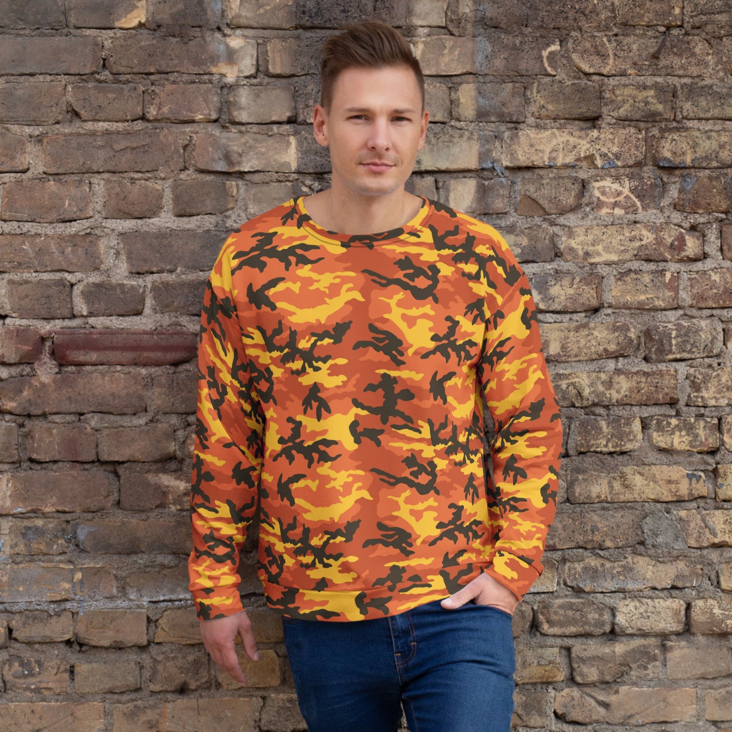 American M81 Savage Orange Hunting CAMO Unisex Sweatshirt - 2XS
