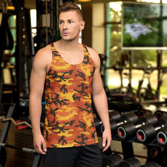 American M81 Savage Orange Hunting CAMO Unisex Tank Top - XS - Tops