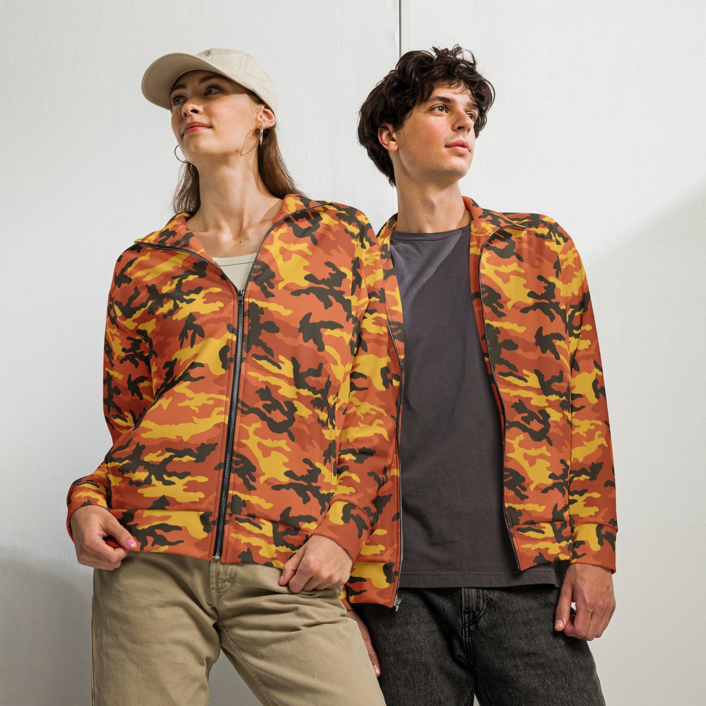American M81 Savage Orange Hunting CAMO Unisex Track Jacket - 2XS