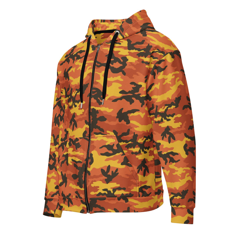 American M81 Savage Orange Hunting CAMO Unisex Zip Hoodie