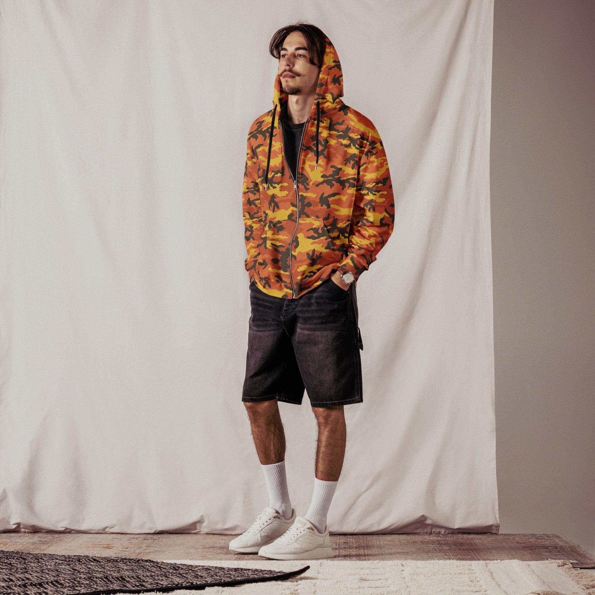 American M81 Savage Orange Hunting CAMO Unisex zip hoodie - Zip Hoodies