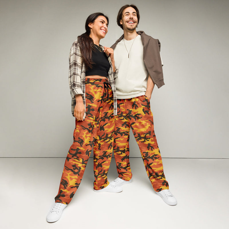 Classic M81 Savage Orange Hunting CAMO Unisex Wide-Leg Joggers - 2XS