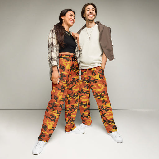 Classic M81 Savage Orange Hunting CAMO Unisex Wide-Leg Joggers - 2XS