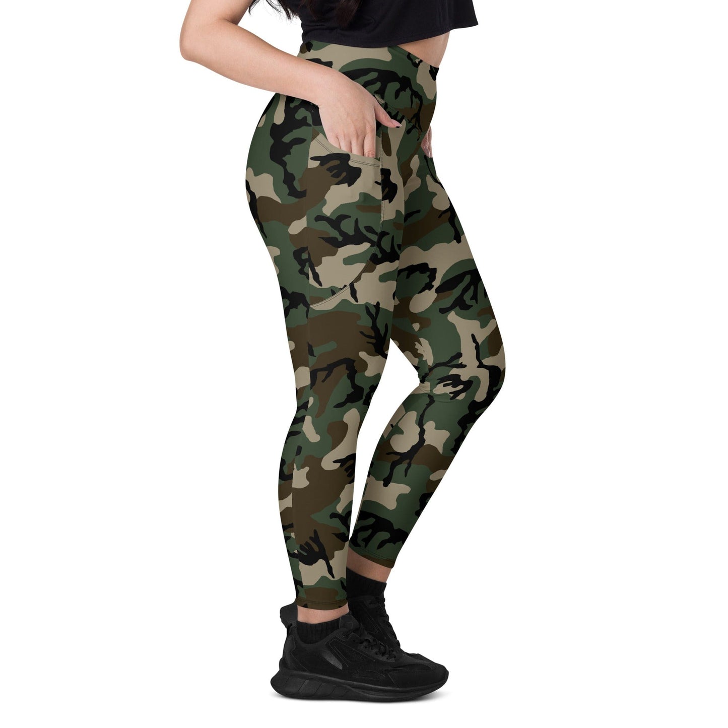 American M81 Woodland CAMO Leggings with pockets - Womens With Pockets