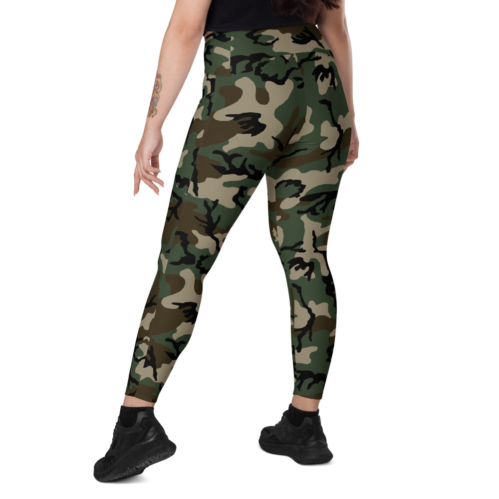 American M81 Woodland CAMO Leggings with pockets - Womens With Pockets