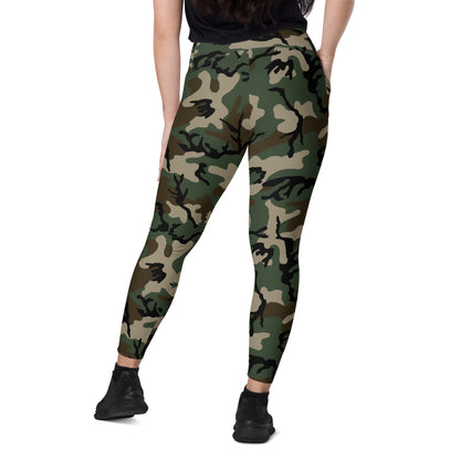 American M81 Woodland CAMO Leggings with pockets - Womens With Pockets