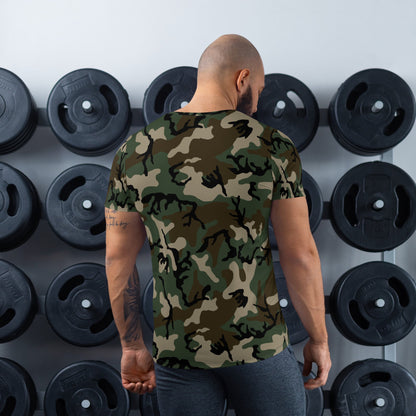 American M81 Woodland CAMO Mens Athletic T-shirt - T-Shirts