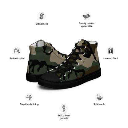 American M81 Woodland CAMO Mens high top canvas shoes - High Top Canvas Shoes