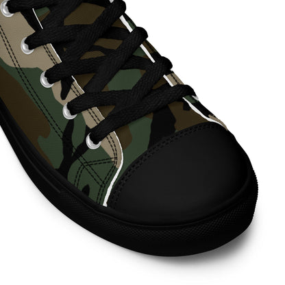 American M81 Woodland CAMO Men’s high top canvas shoes - Mens High Top Canvas Shoes