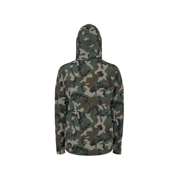 American M81 Woodland CAMO Men’s Sunscreen Sports Hoodie With Thumb Holes - Mens Sunscreen Sports Hoodie With Thumb Holes