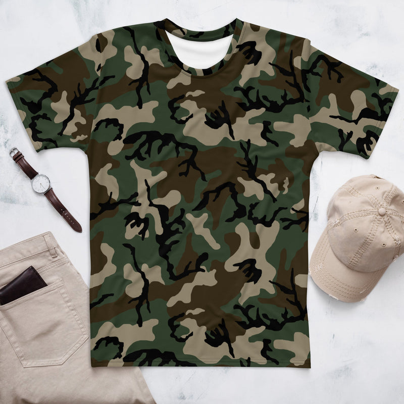American M81 Woodland CAMO Mens T-Shirt - XS