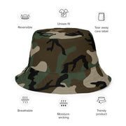 Classic M81 Woodland CAMO Reversible Bucket Hat - Head