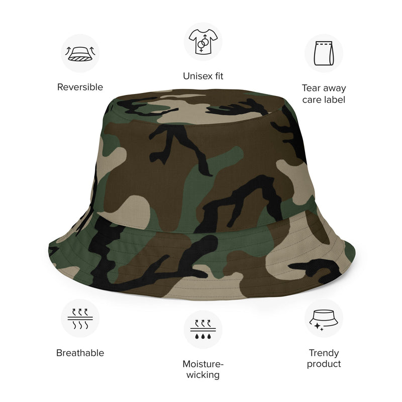 Classic M81 Woodland CAMO Reversible Bucket Hat - Head