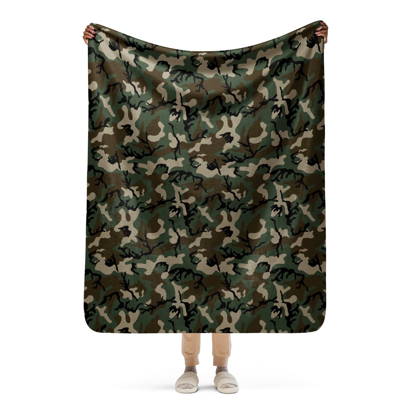 American M81 Woodland CAMO Sherpa blanket - 50″×60″ - Blanket