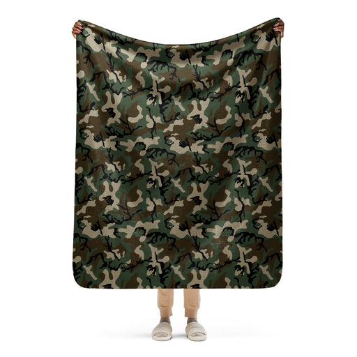 American M81 Woodland CAMO Sherpa Blanket - 50″×60″