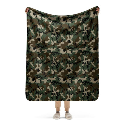 American M81 Woodland CAMO Sherpa blanket - 50″×60″