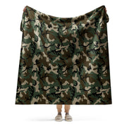 American M81 Woodland CAMO Sherpa Blanket - 60″×80″