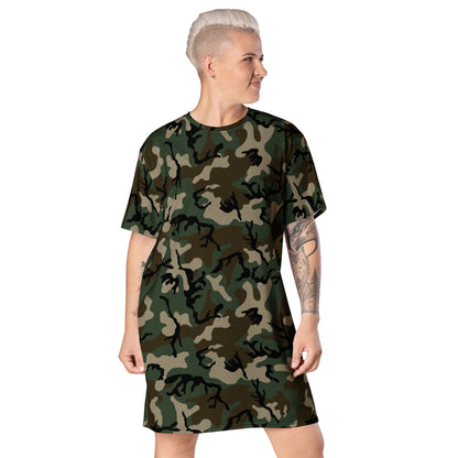 American M81 Woodland CAMO T-shirt dress - 2XS - Womens T-Shirt Dress