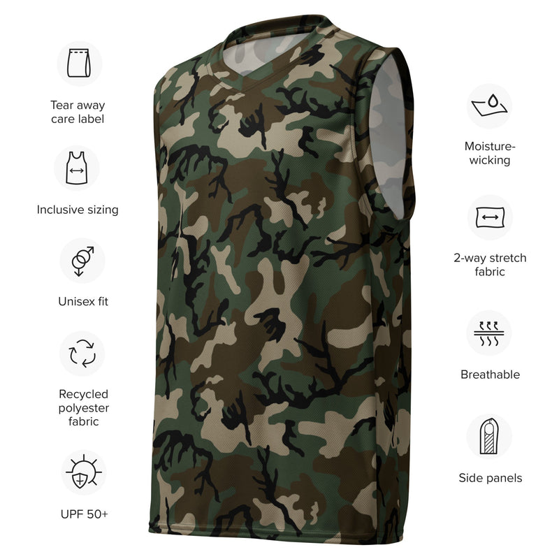 American M81 Woodland CAMO Unisex Basketball Jersey