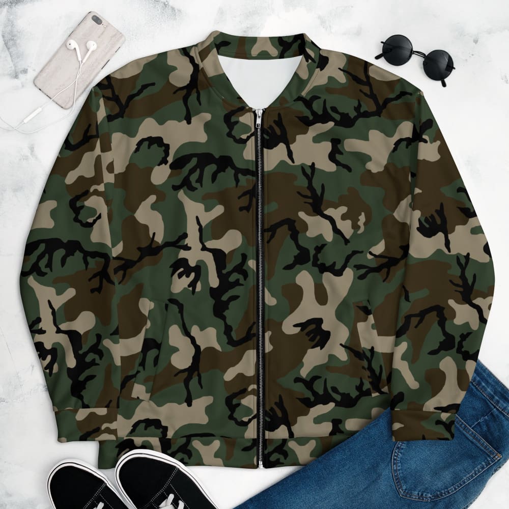 American M81 Woodland CAMO Unisex Bomber Jacket - XS