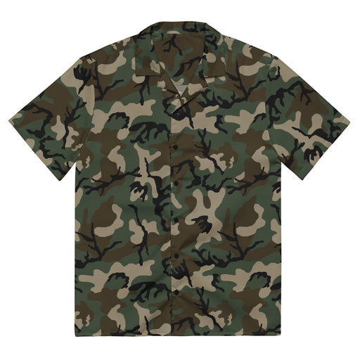 Classic M81 Woodland CAMO Unisex Short-Sleeve Button Shirt - 2XS - Button-Up