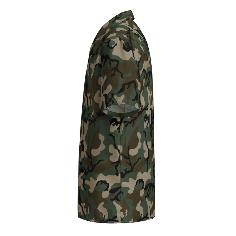 Classic M81 Woodland CAMO Unisex Short-Sleeve Button Shirt - Button-Up