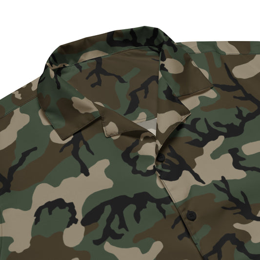 American M81 Woodland CAMO Unisex button shirt Button Shirts